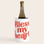 "Bless My Heart" Funny & Cute Red Typography Design Wine Chiller Gallery Image 1