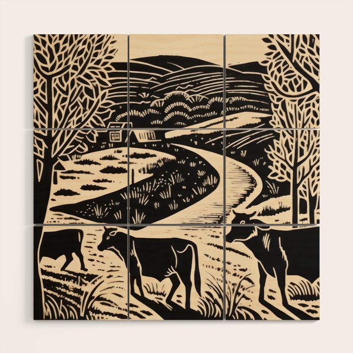 Cows Come Home Wood Wall Art Gallery Image 1