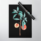 botanical peach Wrapping Paper Gallery Image 1