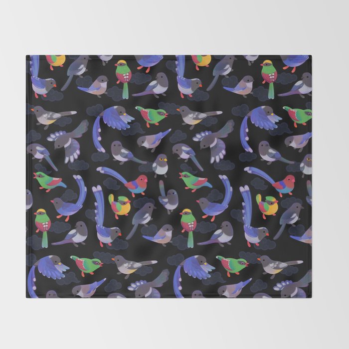 Magpie -dark Throw Blanket Gallery Image 2