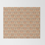 Art Nouveau Mushrooms - taupe and rust Throw Blanket Gallery Image 2