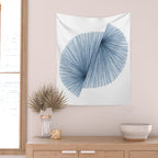 Mid Century Modern Indigo Blue Geometric Abstract Wall Tapestry Gallery Image 2
