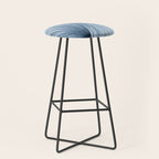 Mid Century Modern Indigo Blue Geometric Abstract Stool Gallery Image 1