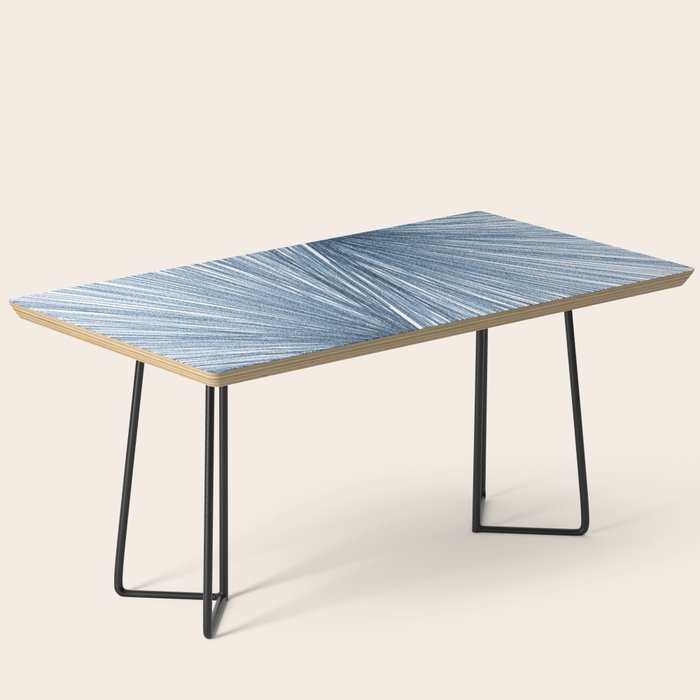 Mid Century Modern Indigo Blue Geometric Abstract Coffee Table Gallery Image 1