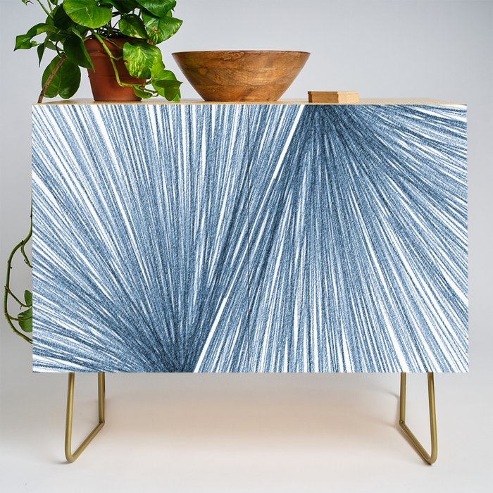 Mid Century Modern Indigo Blue Geometric Abstract Credenza Gallery Image 1