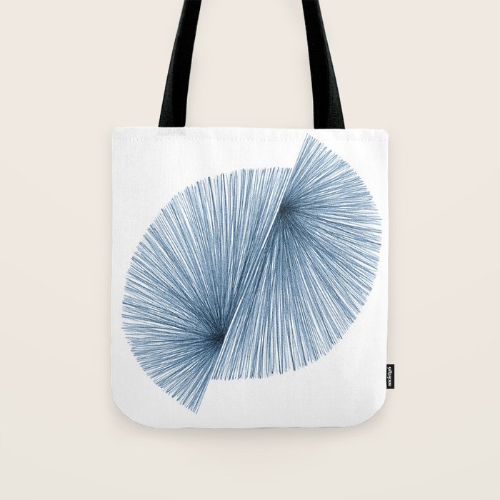 Mid Century Modern Indigo Blue Geometric Abstract Tote Bag Gallery Image 1