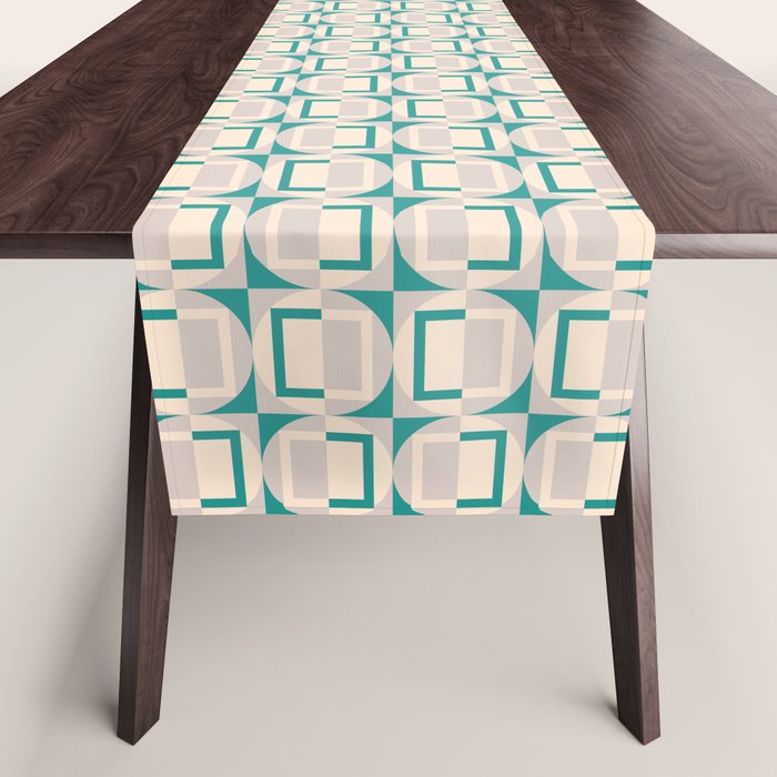 Mid Century Modern Geometric Fusion Table Runner Gallery Image 1