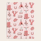 Cute Cowgirl Pattern, Cowboy Print in Blush Pink Poster Gallery Image 4