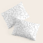 Abstract black and white floral art pattern Pillow Sham Gallery Image 3