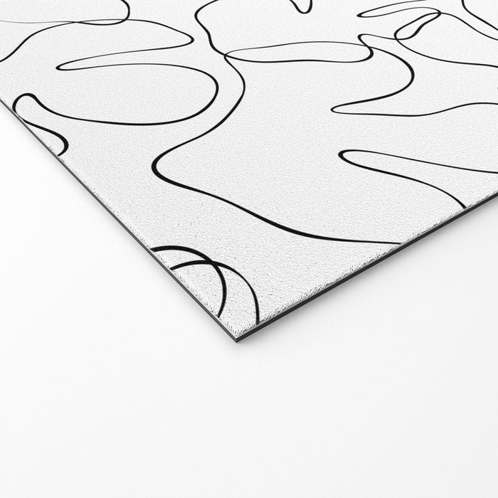 Abstract black and white floral art pattern Welcome Mat Gallery Image 2