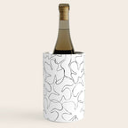 Abstract black and white floral art pattern Wine Chiller Gallery Image 1