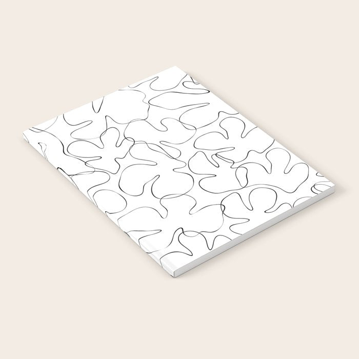 Abstract black and white floral art pattern Notebook Gallery Image 2