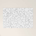 Abstract black and white floral art pattern Welcome Mat Gallery Image 1