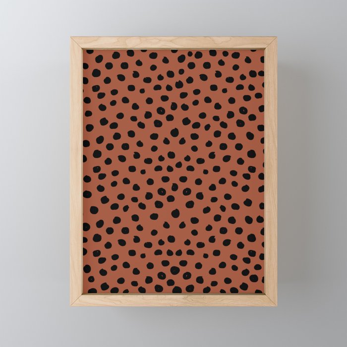 Leopard Print Rust Animal Print Brushstroke Polka Dots Dalmatian Cheetah Spots Boho Decor Minimal Mini Art Print Gallery Image 1