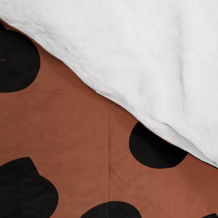 Leopard Print Rust Animal Print Brushstroke Polka Dots Dalmatian Cheetah Spots Boho Decor Minimal Comforter Gallery Image 4