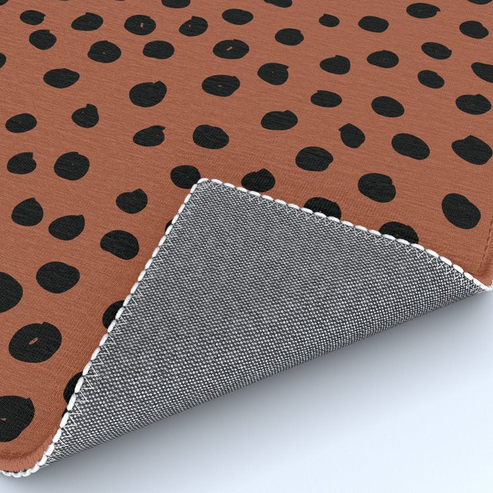 Leopard Print Rust Animal Print Brushstroke Polka Dots Dalmatian Cheetah Spots Boho Decor Minimal Rug Gallery Image 4