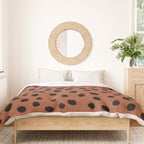 Leopard Print Rust Animal Print Brushstroke Polka Dots Dalmatian Cheetah Spots Boho Decor Minimal Duvet Cover Gallery Image 3