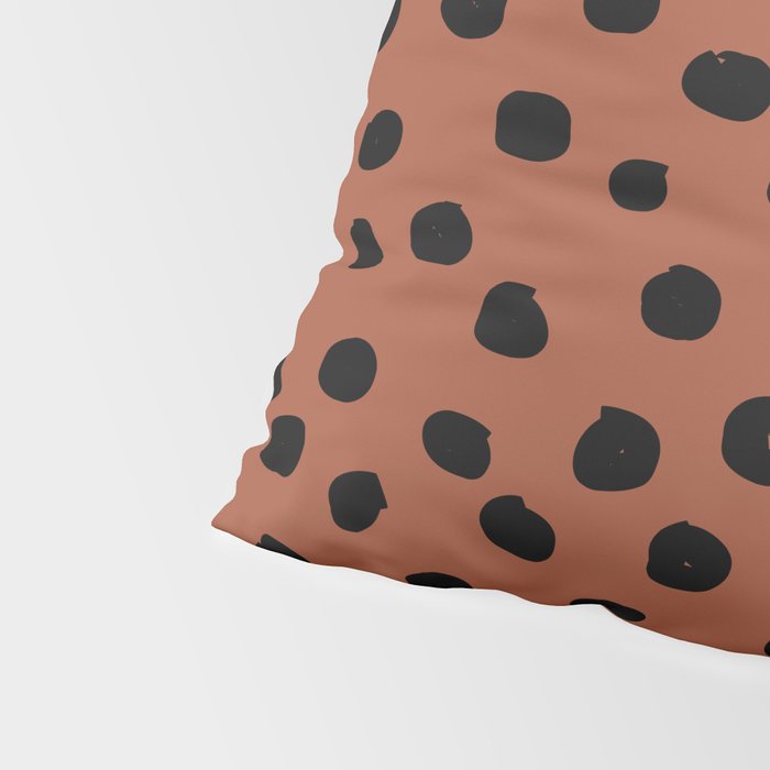 Leopard Print Rust Animal Print Brushstroke Polka Dots Dalmatian Cheetah Spots Boho Decor Minimal Pillow Sham Gallery Image 4