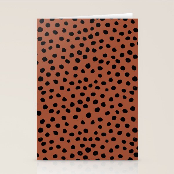 Leopard Print Rust Animal Print Brushstroke Polka Dots Dalmatian Cheetah Spots Boho Decor Minimal Stationery Card Gallery Image 1