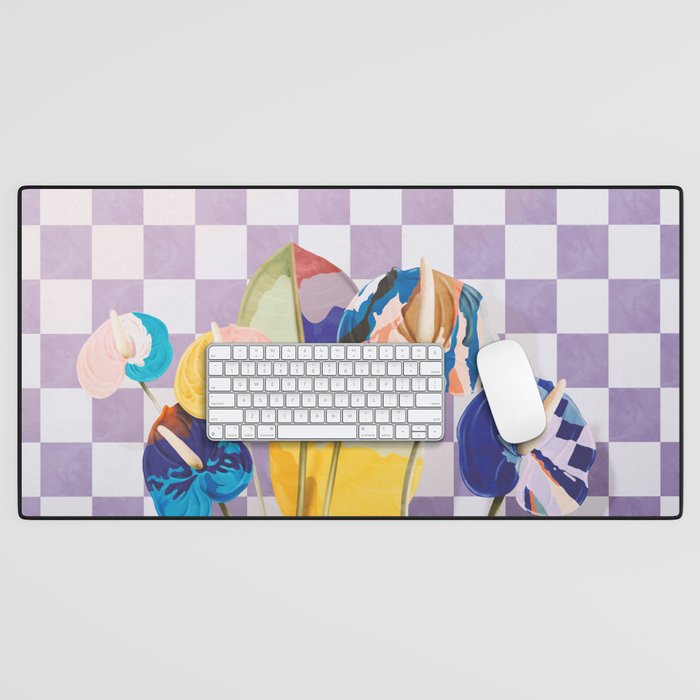 Modern artistic flowery tropical II Desk Mat Gallery Image 1