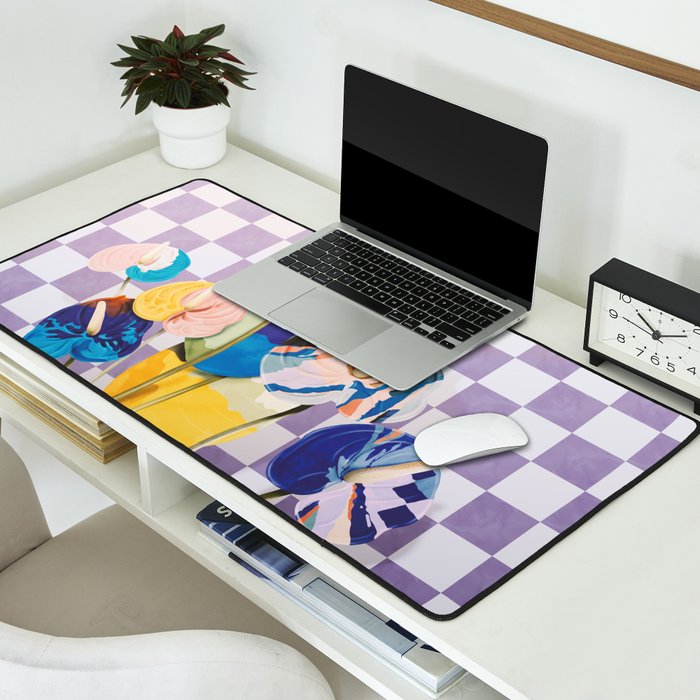 Modern artistic flowery tropical II Desk Mat Gallery Image 2
