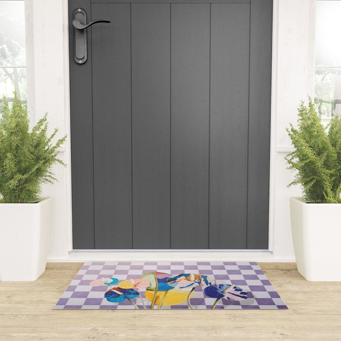 Modern artistic flowery tropical II Welcome Mat Gallery Image 3