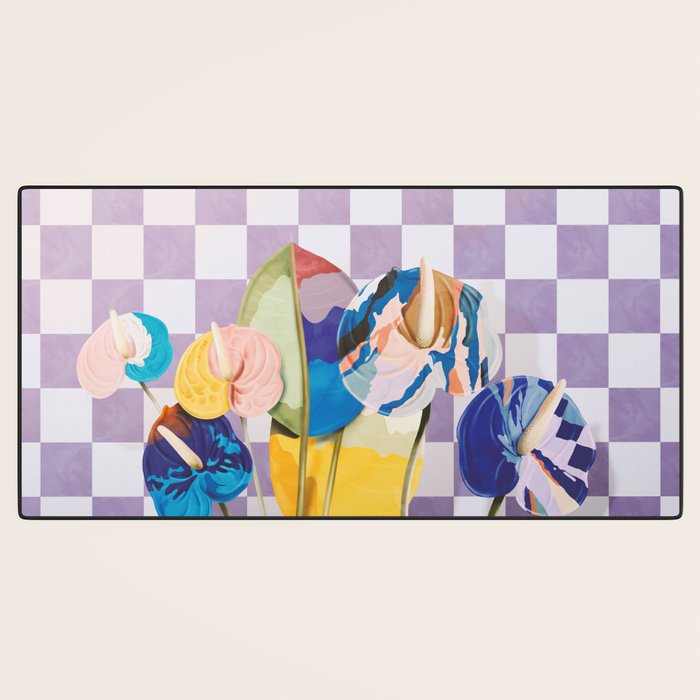 Modern artistic flowery tropical II Desk Mat Gallery Image 3