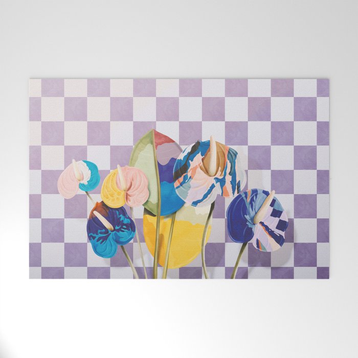 Modern artistic flowery tropical II Welcome Mat Gallery Image 1