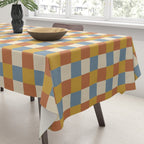 Checkered Multicolor Pattern XXXI Retro Summer Tablecloth Gallery Image 3