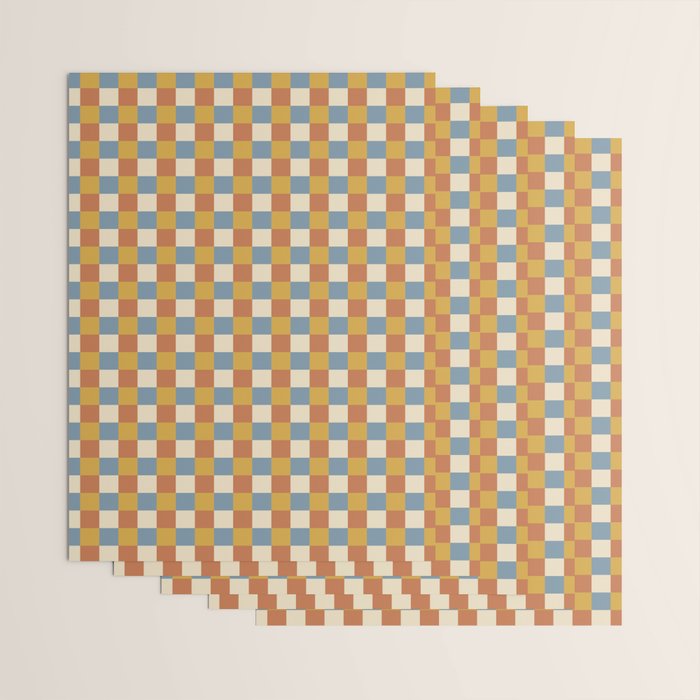 Checkered Multicolor Pattern XXXI Retro Summer Wrapping Paper Gallery Image 3