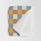 Checkered Multicolor Pattern XXXI Retro Summer Throw Blanket Gallery Image 3