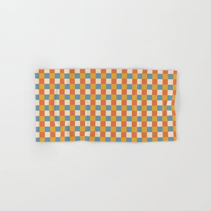 Checkered Multicolor Pattern XXXI Retro Summer Bath Towel Gallery Image 1