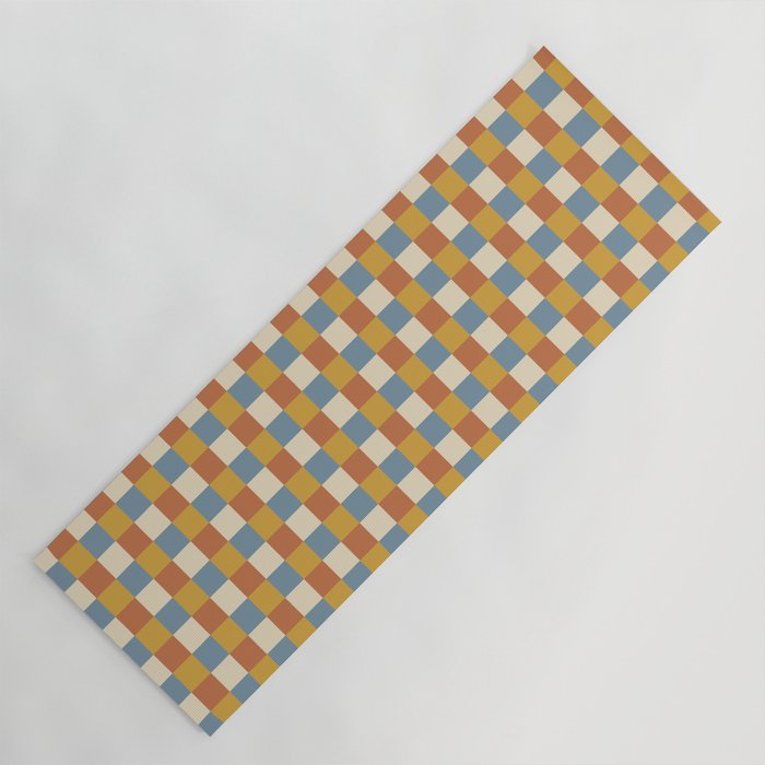 Checkered Multicolor Pattern XXXI Retro Summer Yoga Mat Gallery Image 1