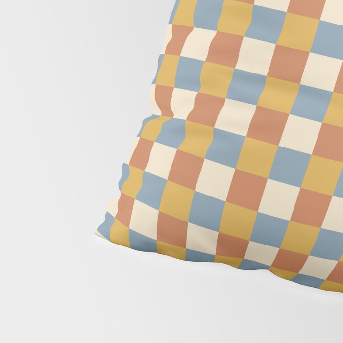 Checkered Multicolor Pattern XXXI Retro Summer Pillow Sham Gallery Image 4