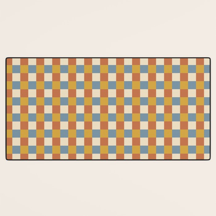 Checkered Multicolor Pattern XXXI Retro Summer Desk Mat Gallery Image 3