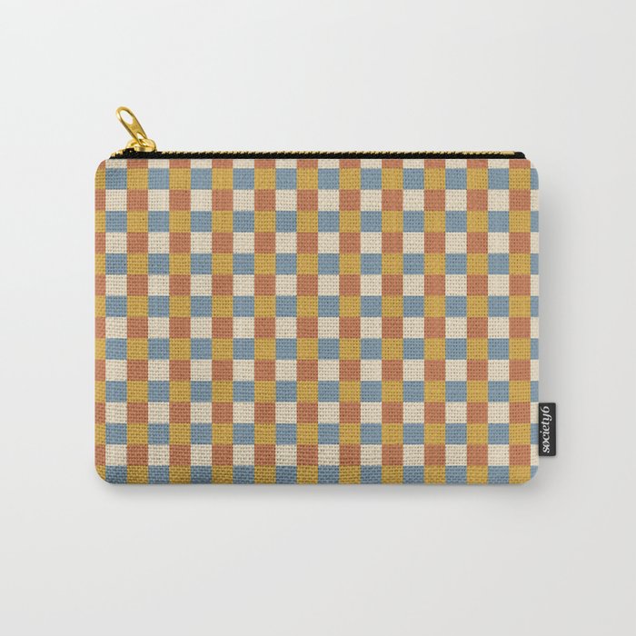 Checkered Multicolor Pattern XXXI Retro Summer Carry All Pouch Gallery Image 1