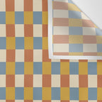 Checkered Multicolor Pattern XXXI Retro Summer Wall Tapestry Gallery Image 3