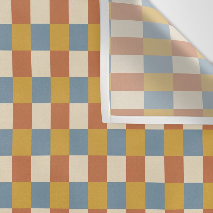Checkered Multicolor Pattern XXXI Retro Summer Wall Tapestry Gallery Image 3