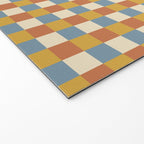Checkered Multicolor Pattern XXXI Retro Summer Welcome Mat Gallery Image 2