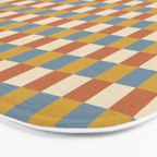 Checkered Multicolor Pattern XXXI Retro Summer Bath Mat Gallery Image 3