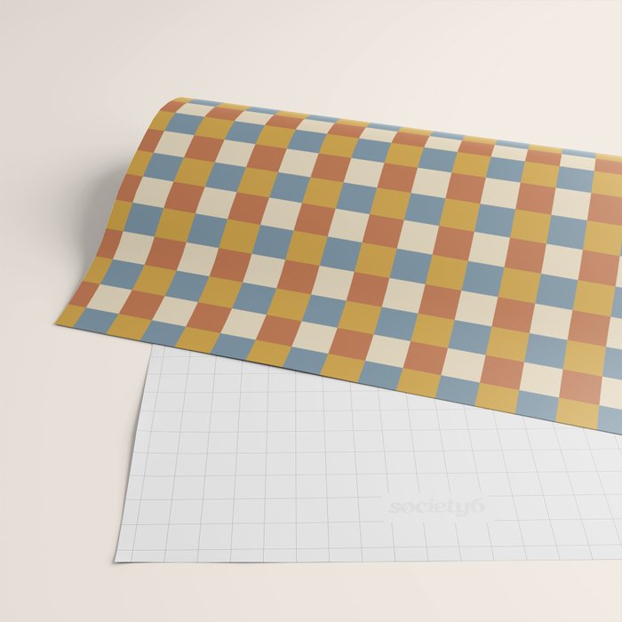 Checkered Multicolor Pattern XXXI Retro Summer Wrapping Paper Gallery Image 2