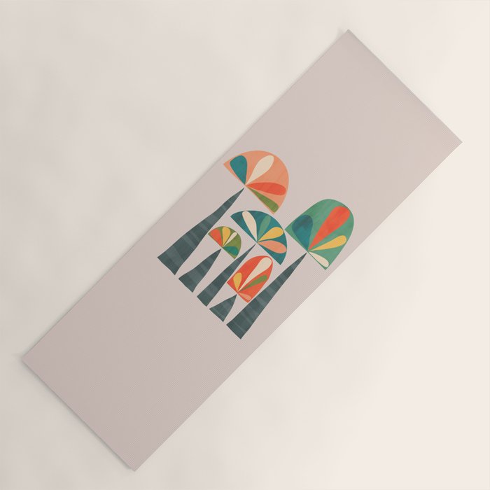 Quirky retro palm trees Yoga Mat Gallery Image 1
