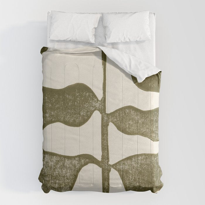 Linocut Plant Comforter Gallery Image 1