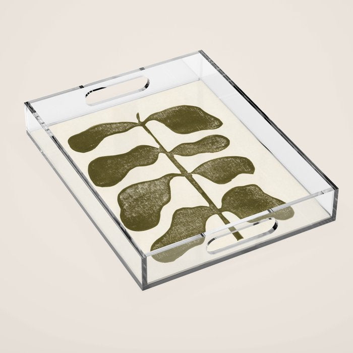 Linocut Plant Acrylic Tray Gallery Image 1