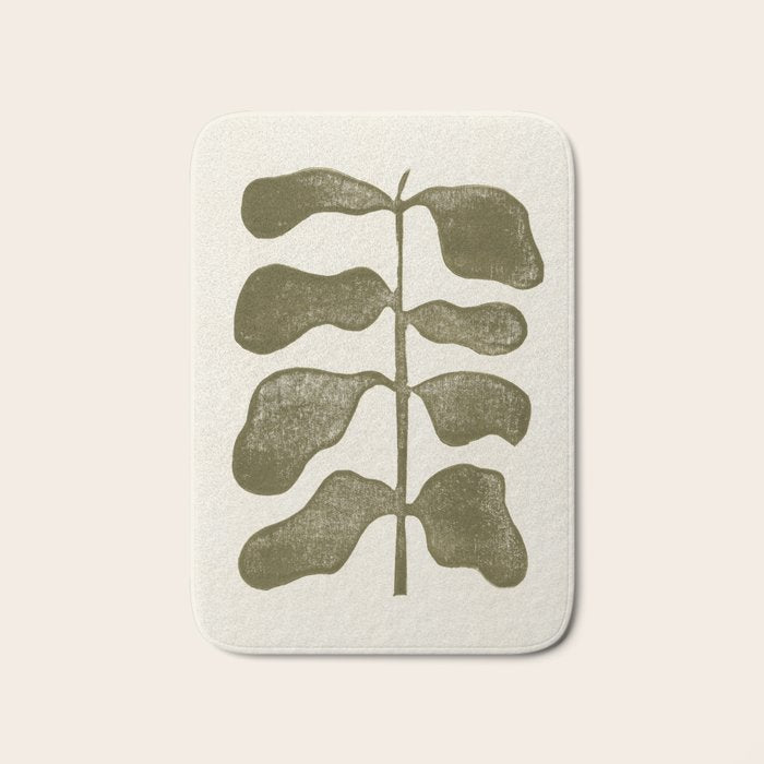 Linocut Plant Bath Mat Gallery Image 1
