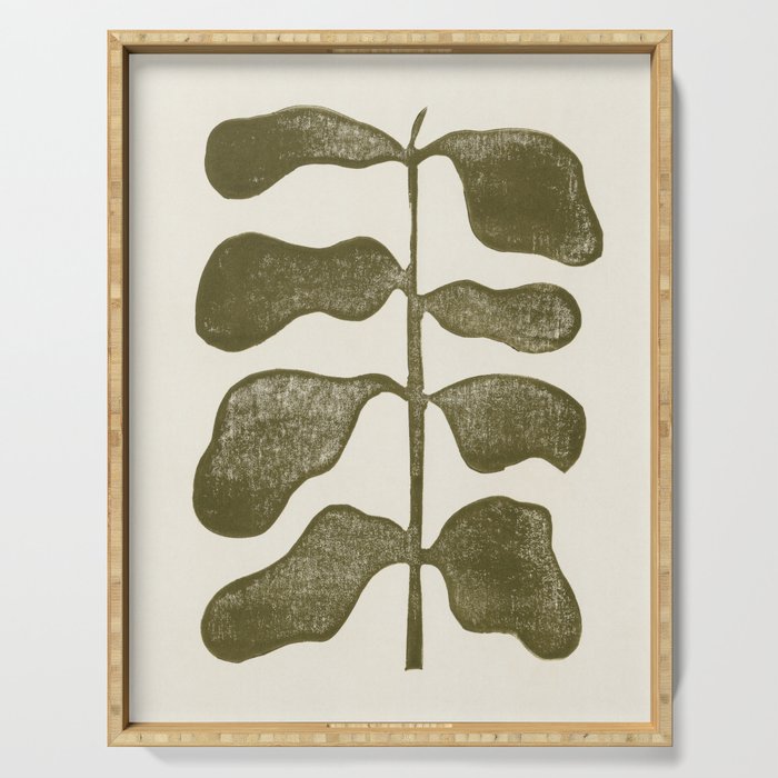 Linocut Plant Serving Tray Gallery Image 1