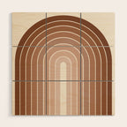 Gradient Arch XII Earthy Neutral Mid Century Modern Rainbow Wood Wall Art Gallery Image 1