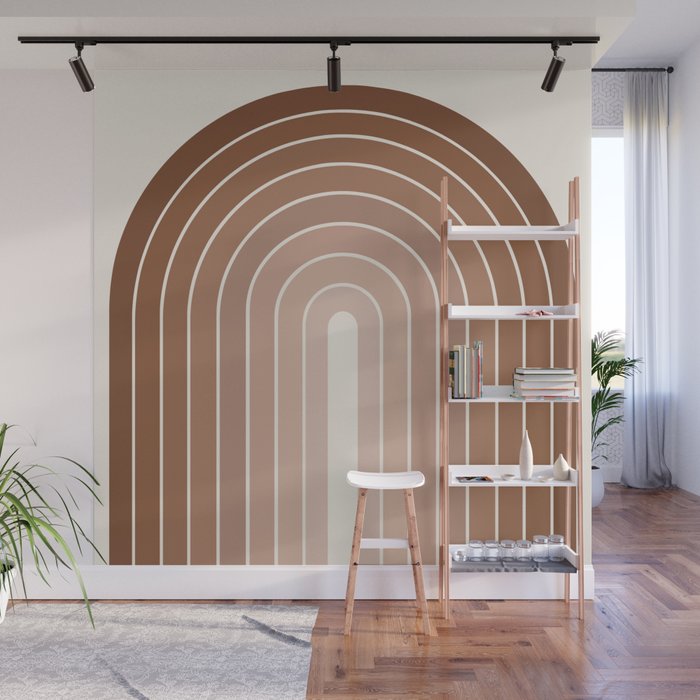 Gradient Arch XII Earthy Neutral Mid Century Modern Rainbow Wall Mural Gallery Image 1