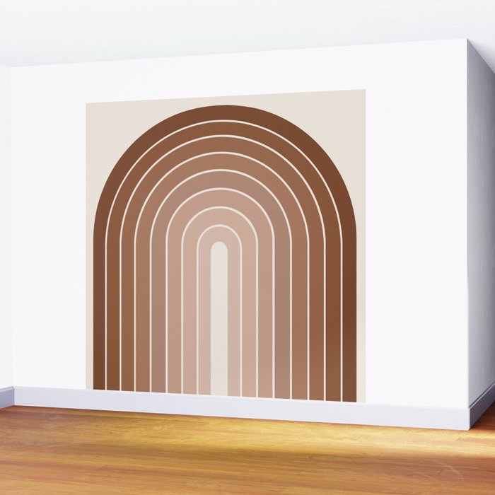 Gradient Arch XII Earthy Neutral Mid Century Modern Rainbow Wall Mural Gallery Image 2