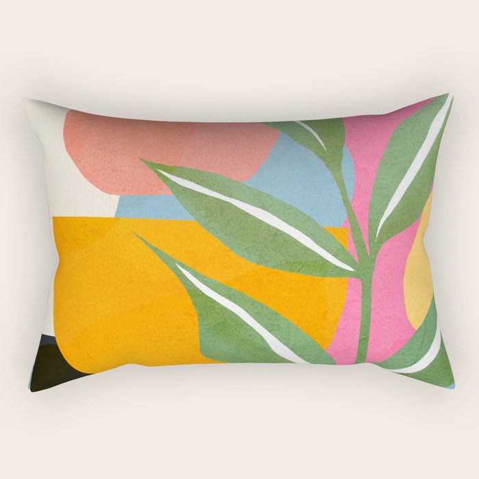 Minimal Modern Abstract Leaves 14 Rectangular Pillow Gallery Image 1